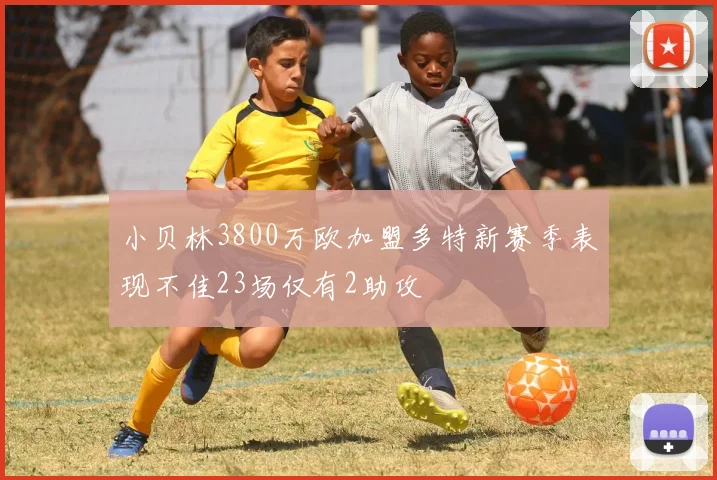 小贝林3800万欧加盟多特新赛季表现不佳23场仅有2助攻